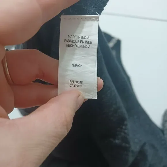 Lucky Brand Womens S Boho High Low Split Back Black Embroidered Paisley Shirt - Picture 7 of 12